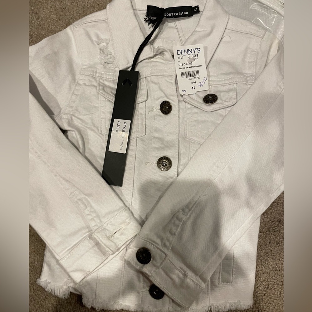 NWT white denim contraband jacket size 4T